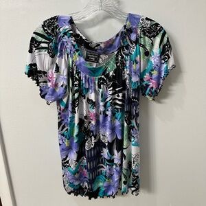 Southern Lady Women's Swing Short Sleeve Scoop Neck Top EUC Size M